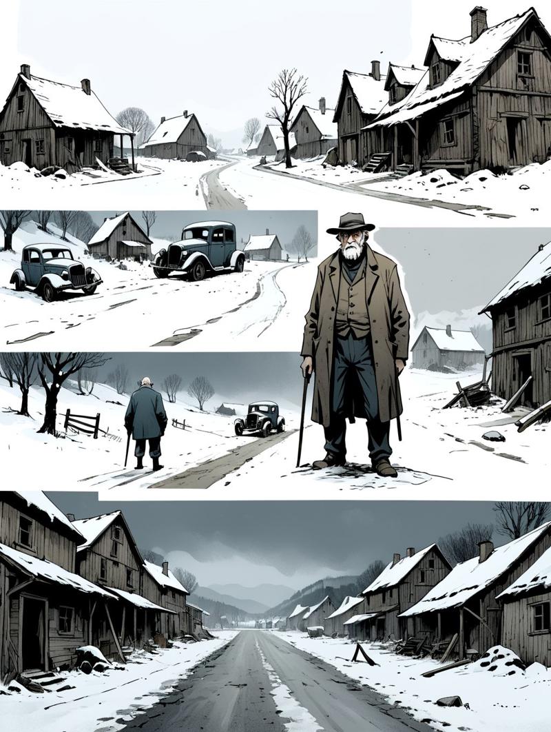 36747-336274120-a page from a comic book, portrait of a old man waliking in the street , minimalist sketching, (murder in snow, a old man  visit.jpg